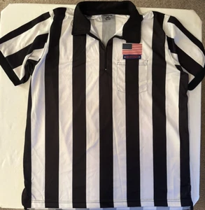 SMITTY 2 1/4" Stripe MESH Sports Refs Short Sleeve Shirt US Flag US Veteran 3XL - Picture 1 of 8