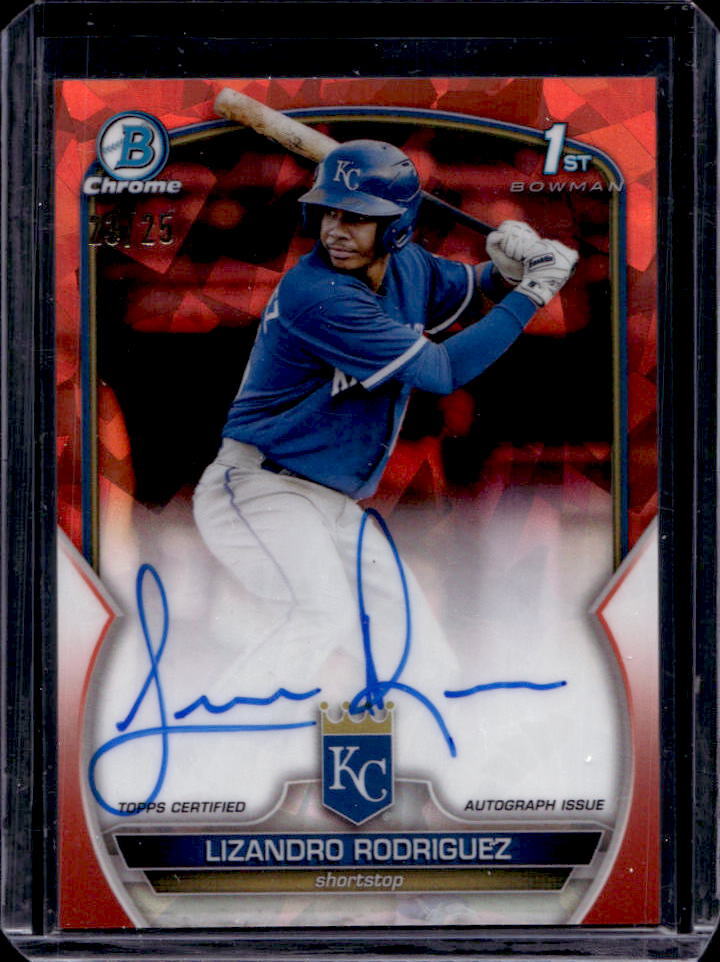 2023 Bowman Chrome Sapphire Lizandro Rodriguez 1st Orange Refractor Auto #23/25