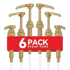 6 Pcs Coffee Syrup Pump Dispenser - Premium Skinny Syrup Pumps Fit for 25.4Oz To - Picture 1 of 6