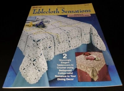 BZ31 THE NEEDLECRAFT SHOP 1999, TABLECLOTH SENSATIONS CROCHET LEAFLET - 2 DESIGN - Image 1 of 2