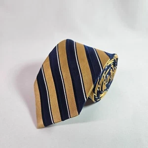 Stafford 100% Silk Tie Gold Navy Blue Stripes 3.25" x 60" - Picture 1 of 8