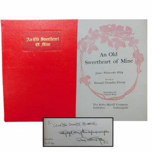 James Whitcomb Riley ~SIGNED ~ An Old Sweetheart of Mine, 1903 Full Leather - Picture 1 of 12