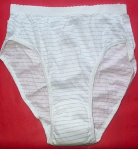 2 Pair Women's Blue Stripe Size 8 / Large Incontinence High Leg Panty Cotton USA - Picture 1 of 1