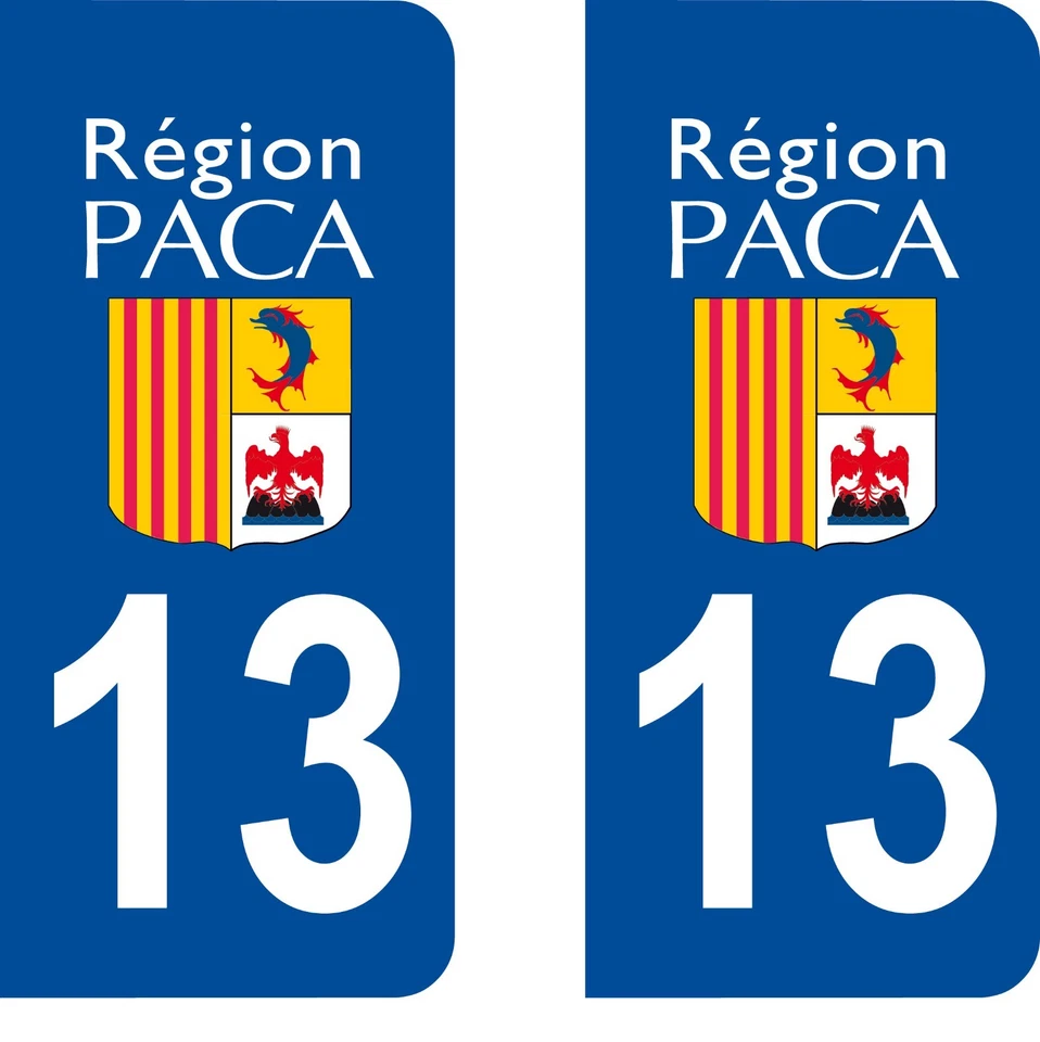 SAFIRMES 13 PACA 2 STICKERS AUTOCOLLANT PLAQUE IMMATRICULATION DEPARTEMENT 13
