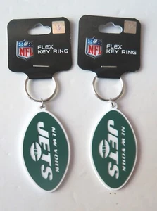 TWO (2) NEW YORK JETS, FLEXIBLE KEY RINGS FROM WINCRAFT - Picture 1 of 1