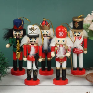 12cm Wooden Nutcracker Soldier Decor Kids Doll Merry Christmas Decoration Z1_AU+ - Picture 1 of 12