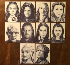 Game of Thrones Metal Trading Card Sketch Print Set of 10 Emilia Clarke #1 - Picture 1 of 1