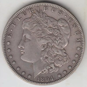 ATTRAENTE MIGLIORE DATA 1894-S DOLLARO D'ARGENTO MORGAN AB. XF - Foto 1 di 2