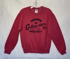 Vintage kleines Sweatshirt Glacier National Park 50/50 Rundhals rosa rot - Bild 1 von 9