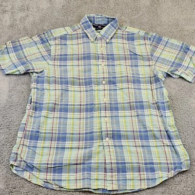 Ralph Lauren Sport рубашка мужская большой синий клетку на пуговицах коротким рукавом пони - Изображение 1 из 4