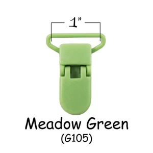 100 Plastic Pacifier Soother Dummy Binky Bib Toy Holder Clips - 1" Meadow Green - Picture 1 of 3