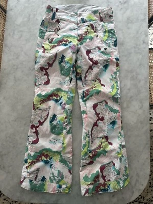 Pantalones de esquí Obermeyer para nieve niñas adolescentes XL 18 blanco mapa del mundo, coloridos. Foto 1 de 2