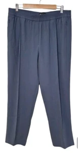 M&S Tapered Elastic Waist Zipped Pockets Jogger Trousers Size 14 16 Blue Pleat - Picture 1 of 19