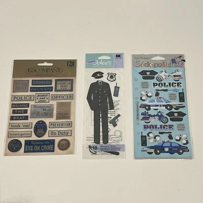 Lote de pegatinas de álbum de recortes temáticas de oficiales de policía uniforme dimensional NUEVO Foto 1 de 4