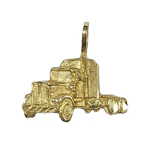 14k Gelbgold LKW Sattelzugmaschine Charm Anhänger - Bild 1 von 3