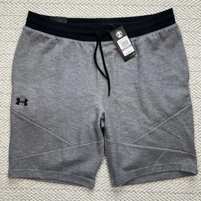 NEW Under Armour Men's Unstoppable 2XL Knit Shorts Grey & Black 10” Inseam - Image 1 of 4