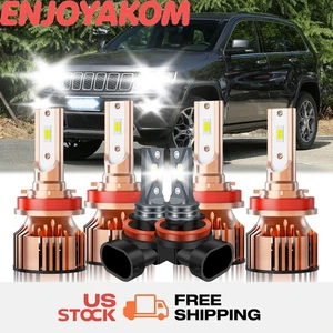 LED Headlight Kit High Low Beam Fog Light Bulb For Jeep Grand Cherokee 2018-2021 - Picture 1 of 11