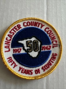 Vintage 1917-1967 LANCASTER COUNTY COUNCIL 50 Years of Scouting PATCH BSA CP - Picture 1 of 5