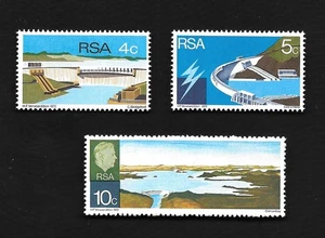 Estampillas de la presa Hendrik Verwoerd de Sudáfrica 1972 Scott # 368-370 sin usar, en caja - Imagen 1 de 1