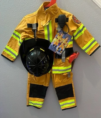 Firefighter Child Sz 3-4 Costume Adventure Factory w/ Attached Toy Equipment NWT - Image 1 of 4