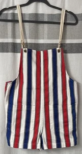 NWT Show Me Your Mumu Romper Striped Women’s Small Overall Shorts Nautical Pinup - Picture 1 of 14