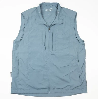 SCOTTeVEST Travel Vest Men's Large Blue Full Zip Softshell Outdoor Jacket RFID - Image 1 of 4