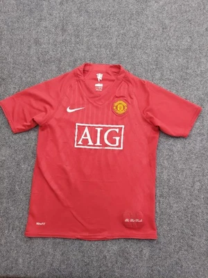 Manchester United Jersey Youth Large Red Premier League Soccer 12/13 AIG Nike - Image 1 of 4