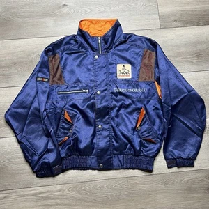 Vintage Mitsubishi Ralliart Dakar Rally Racing Team Jacket RARE Blue Large Evo - Picture 1 of 8
