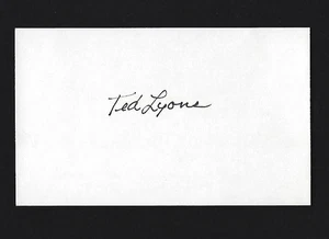 Tarjeta de índice autografiada 3 x 5 Ted Lyons (HOF) - Medias Blancas de Chicago - Imagen 1 de 1