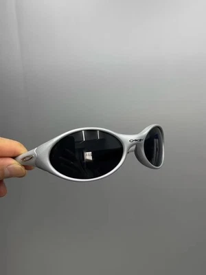 Oakley Eye Jacket 1.0 Gen2 Polarized Sunglasses Sliver Frame Black Lenses - Image 1 of 4