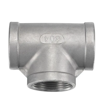 2 Pcs, 11/4" 150 Female NPT Tee Cast 304 Stainless Steel Pipe Fitting - Image 1 of 4