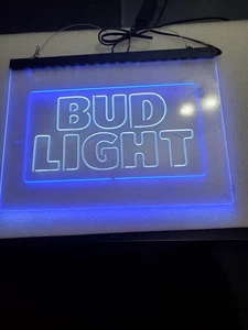 Letrero de neón LED con logotipo BUD LIGHT para sala de juegos, oficina, bar, cueva hombre/dama. - Imagen 1 de 8