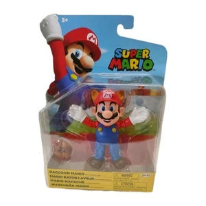 Mario Raccoon Mario Action Figure 2022 Jakks Pacific 4,5 pollici Alto - Foto 1 di 12