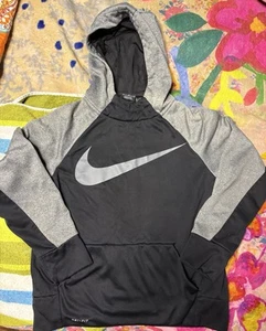Nike Youth Hoodie Sweatshirt Pullover Youth Medium Black Gray - Picture 1 of 2