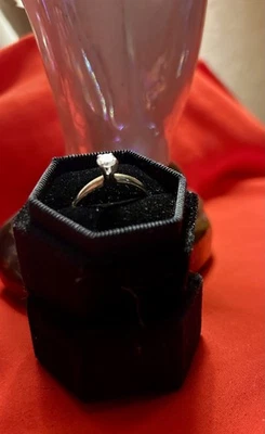 Sz 9.5 Family engagement ring 14kt yellow Gold 1/3 kt  natural diamond. - Image 1 of 4