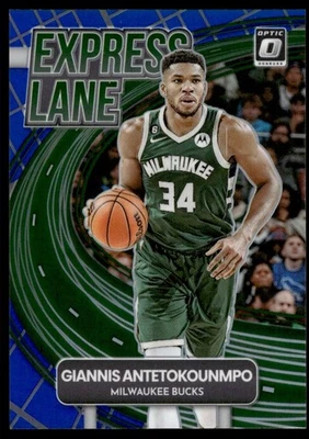 2022 - 23 Donruss Optic BLUE Express Lane Giannis Antetokounmpo /85 #10 A6 — 第 1/2 张图片
