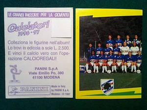 CALCIATORI 1996-97 96-1997 n 302 SAMPDORIA SQUADRA SX Figurina Panini con velina - Foto 1 di 1