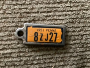 pk98754:Vintage Pennsylvania 1951 Disabled American Veterans Key Chain Tag - Picture 1 of 2