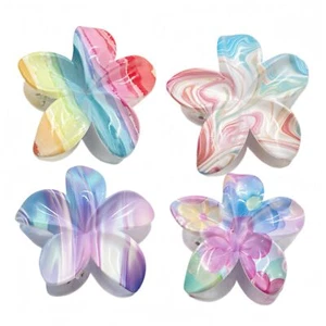 Multi-Color Blended Flower Claw Clips for Women Cute Floral Hair Clips for Th... - Picture 1 of 5
