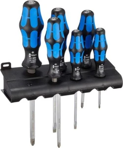 Juego de destornilladores de diamante Wera 33 50 6A forma artesanal 137801 con refuerzo azul negro - Imagen 1 de 1