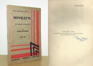 Philip Johnson - Novelette (French's Acting Edition) - Signed - 1st/1st (1941) - Imagen 1 de 4