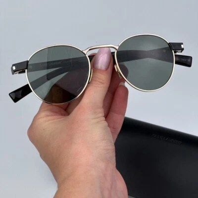 Gafas de sol Saint Laurent para hombre doradas verdes habana ovaladas SL707 002 NUEVAS Foto 1 de 4