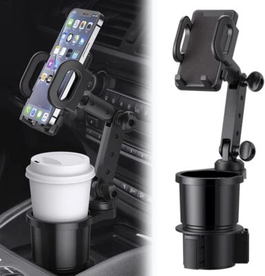 360° Universal Cup Holder Car Mount Cradle for Cell Phone Drink Organizer Holder - Image 1 of 4