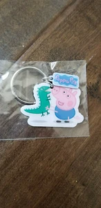 2019 PEPPA PIG & DRAGON CARTOON PROMO PROMOTIONAL KEYCHAIN KEY CHAIN KEYRING  - Picture 1 of 1