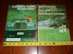 KOOL ZIGARETTENROLLEN ROYCE CORNICHE ORIGINAL 2 SEITEN 1975 AD - Bild 1 von 4