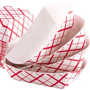 50PCS Paper Food Tray Boat Disposable Serving Trays for Food Snack Hot Dogs - Picture 1 of 5
