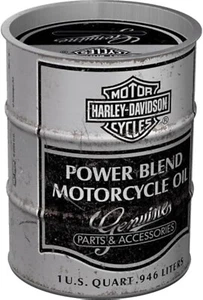 Vintage Style Retro Spardose Ölfass Form Dose - Harley Davidson Power Blend - Bild 1 von 2