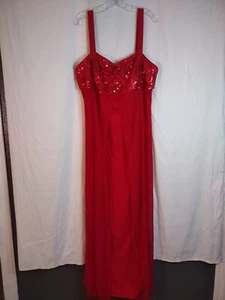 Vestido largo de fiesta formal Dave & Johnny rojo talla 17/18 - Imagen 1 de 11