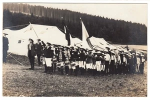 Geising b.Altenberg Sachsen Zeltlager Jungen als Pfadfinder boy scouts Foto~1915 - Bild 1 von 2