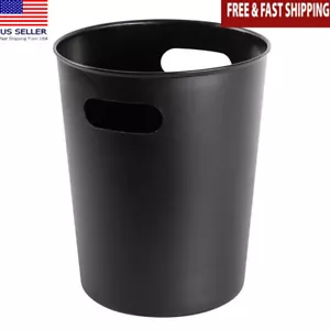 Mattschwarz Kunststoff Papierkorb ausgeschnittene Griffe 2,64 Gal Rich Black Collection - Bild 1 von 6